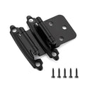 Ravinte Matte Black Cabinet Hinges, 1/2 Inch Overlay, 4 Pack (2 Pairs) - color: Black