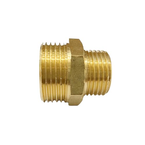 3/4" x 1/2" Male Threaded Hex Nipple Reducer Brass NPT Pipe Fitting Adapter Straight Connectors Pack of 2 - size: 3/4" x 1/2" -2 Pack