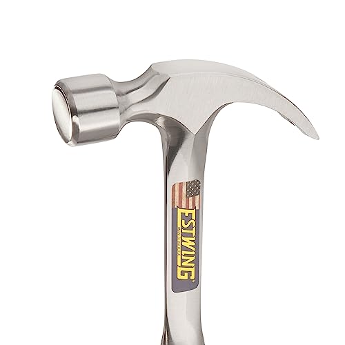 Estwing Framing Hammer - 22 oz Curved Claw with Smooth Face & Shock Reduction Grip - E3-22CR - size: 22 oz Standard Handle, style: Smooth Face