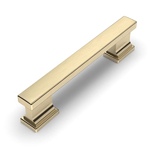 Amerdeco 10 Pack Brushed Brass Cabinet Pulls 3-3/4" - color: Brushed Brass, size: 3.75" hole center