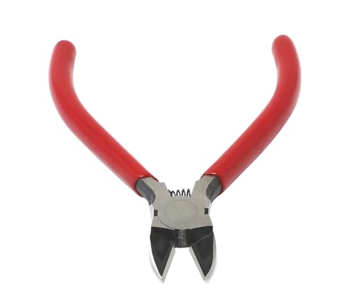 iexcell 4.0" Flush Cutter Side Cutter Wire Cutter Pliers Nippers Repair Tool, Red, Chrome-Vanadium Steel - size: 4.0 Inches