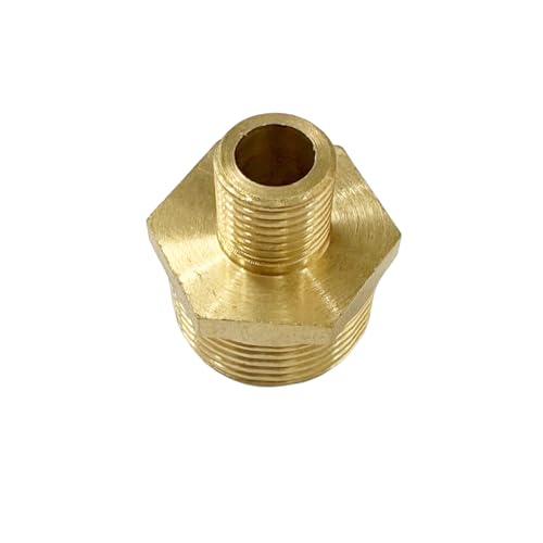 3/4" x 1/4" Male Threaded Hex Nipple Reducer Brass NPT Pipe Fitting Adapter Straight Connectors Pack of 2 - size: 3/4" x 1/4" -2 Pack