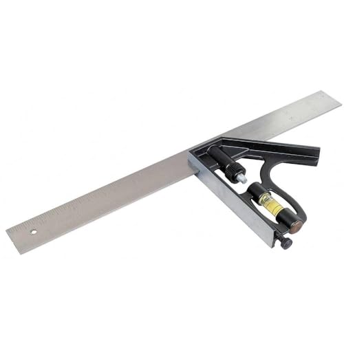 Stanley 2-46-222 Combination Square with metal handle, Silver/Black