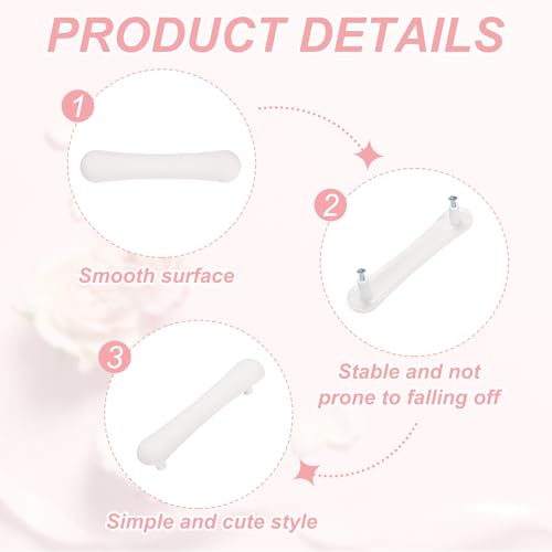 uxcell 4 Pcs Cabinet Knobs, 96mm Plastic Cute Dresser Pulls Cartoon Soft Rubber Drawer Handle Pulls with Screws for Bedroom Cupboard Closets Bookcase Kitchen, Strip, White