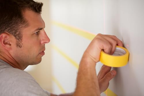 FrogTape Delicate Surface Painters Tape with PAINTBLOCK, 1.5 in Wide (0.94 in x 60 yd), Low Adhesion, Painting Tape Ideal for Freshly Painted Walls, Trim & Surfaces, Yellow, 1 Roll (280220) - size: 1 Roll, 0.94" Width (Pack of 2)