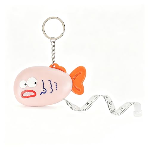 Cute Pink Fish Fashion Measuring Tape 79", Sewing Gifts w/Keychain - color: A6-Pink Fish