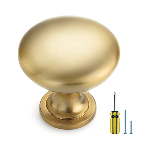 Ravinte Brushed Brass Solid Knobs Gold Kitchen Cabinet Pulls,5 Pack,Round-2 - style: Antique