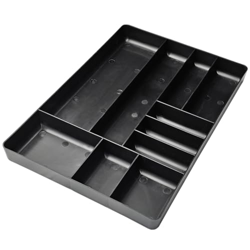 10-Compartments Tool Box Organizer Tray (1, Black) - color: Black