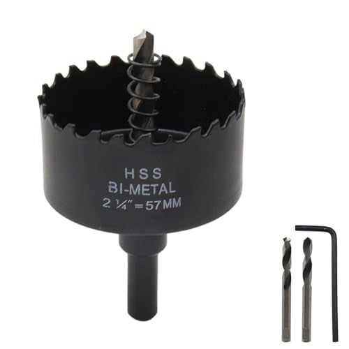 2-1/4" Dia Hole Saw Bi-Metal Hole Cutter for Thin Metal Wood and Plastic Cutting - color: black, size: 2-1/4"