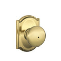 SCHLAGE Plymouth Bed/Bath Privacy Door Knob with Lock, Bright Brass - color: Bright Brass, size: Camelot