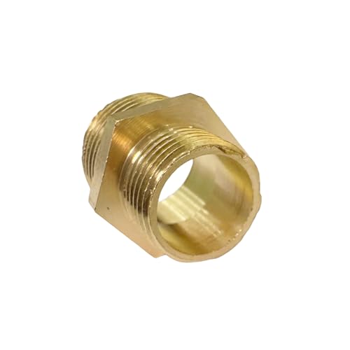 1/2" x 3/8" Male Threaded Hex Nipple Reducer Brass NPT Pipe Fitting Adapter Straight Connectors Pack of 2 - size: 1/2" x 3/8" -2 Pack