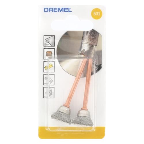 Dremel 531-02 Stainless Steel Brushes (2 Pack), 1/2" Diameter - size: 2-Piece, style: Stainless Steel Brush