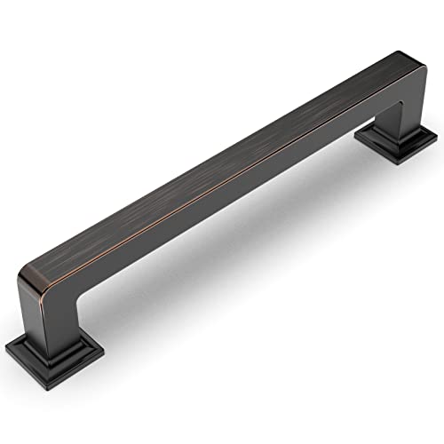 Amerdeco 10 Pack Oil Rubbed Bronze Cabinet Pulls 5 Inch(128MM) Hole Centers Kitchen Cabinet Handles Cabinet Hardware Kitchen Handles for Cabinets Cupboard Handles Drawer Pulls ZH0019 - color: Oil Rubbed Bronze, size: 5" Hole Center