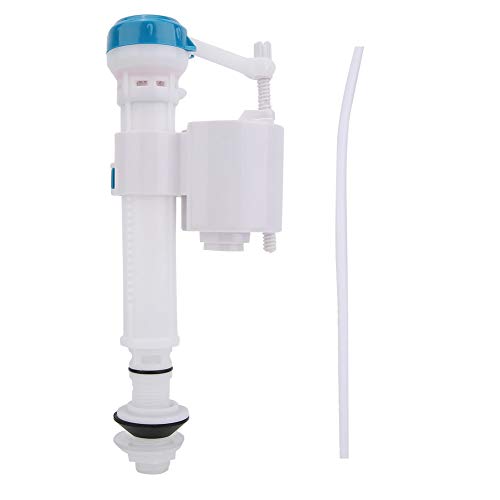 Dual Flush Toilet Fill Valve and Syphon Kit Universal G1/2 Push Button Cistern Valve for Bathroom Toilet Tank Repair Water Saving(4 points plastic pipe inlet valve)