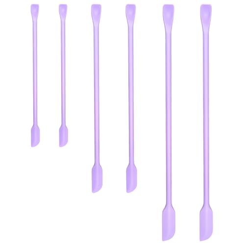 Silicone Spatula Set 6Pcs, Mini Jar Scraper for Makeup & Food - color: Purple（6pcs）