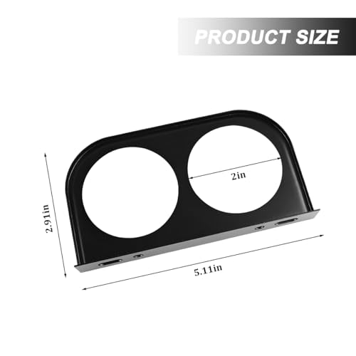 Zpana Car Double Hole Gauge Mounting Panel, 2 Inch Vehicle Dashboard Gauge Pillar Mounting Bracket Pod, Automotive Dash Instrument Holder Replacement, Universal for SUV Automobile Truck - size: Double Hole