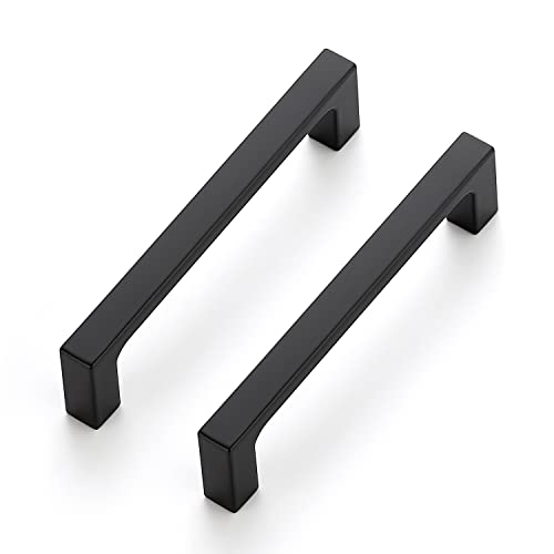 Ravinte Matte Black Kitchen Cabinet Handles 4 Inch Pulls 5 Pack - color: Matte Black, size: 4 Inches Hole Center
