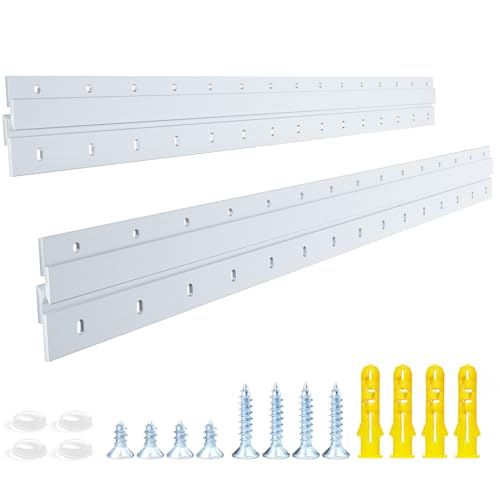 French Cleat Heavy Duty, Aluminum French Cleat, Headboard Wall Mounting Brackets with Screws, Heavy Mirror Mounting Hardware (30 Inch-2 Pairs, Support 200 lbs) - size: 30 Inch-Thick