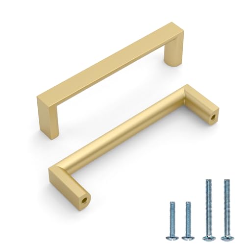 10 Pack 3 Inch(76mm) Gold Cabinet Pulls, Kitchen Hardware | Heavy-Duty Solid Zinc, Easy to Install, Good Scratch Resistance, Durability, Kitchen Cabinet Pulls for Drawers Dressers - color: Gold, size: 3"/76MM Hole Center, style: 10 Pack