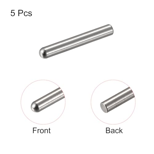 uxcell 5x35mm Dowel Pins, 5pcs 304 Stainless Steel Round Head Flat Chamfered End Dowel Pin Bunk Bed Pins Shelf Pegs Support Shelves Fasten Elements - size: 5x35mm