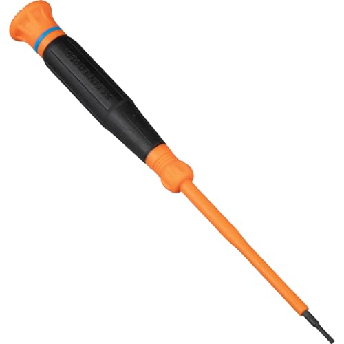 Klein Tools 6273INS Insulated Precision Screwdriver, 1/16-Inch Mini Electrician Screwdriver, 1000-Volt Cushion Grip Handle - style: 1/16-Inch Slotted