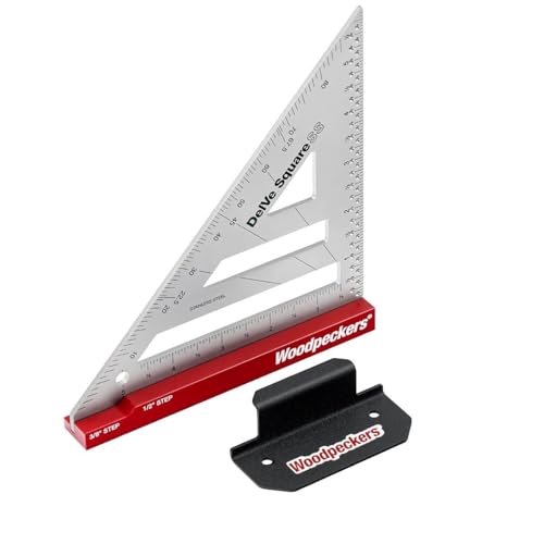 Woodpeckers Delve Square, 10-in-1 Woodworking Layout Tool, 6 Inch, Stainless Steel, Feature Packed Carpenter Square - color: Stainless Steel, style: 6 Inch