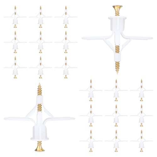 100 pcs Drywall Anchors, Hollow-Wall Anchors with Screws - color: White-50pcs