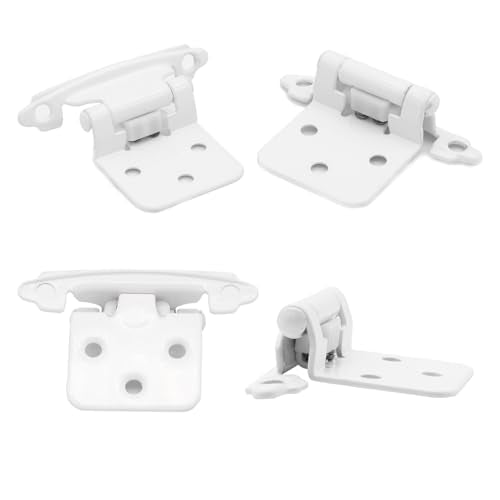 6 Pack (3 Pairs) 1/2" Overlay Cabinet Door Hinges White - color: White, size: 6 Pack (3 Pairs)