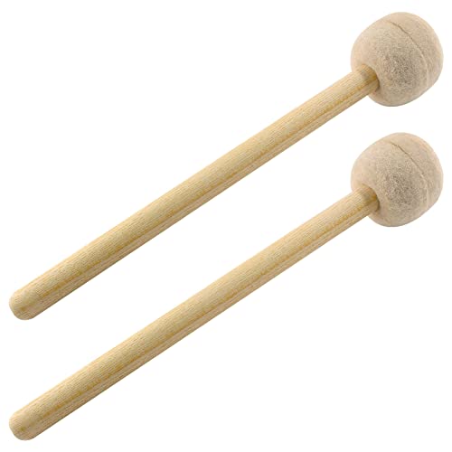 Jiozermi 2 Pcs Drum Mallet, Beige, 13.22 Inches for Drums Snare Drums - color: Beige