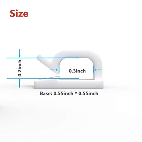 60Pack Cable Clips, Adhesive Wire Holder for Home Office, White - color: White- CC04(60PCS)