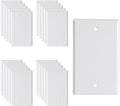 Blank Wall Plates 1-Gang blank Switch Outlet Electrical Cover Plate Unbreakable Thermoplastic Faceplate for Light Receptacle Outlet Switch, White (20 Pack) - color: Single Blank, size: 20 Pack