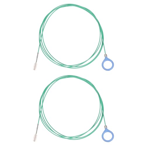 HARFINGTON 2 Pcs Tube Cleaning Brush 79" Long Nylon Bristles Flexible Tube Cleaner Tool with Handle Automotive Drain Pipe Dredging Tool for Narrow Tubes Cleaning Refrigerator Drain, Green