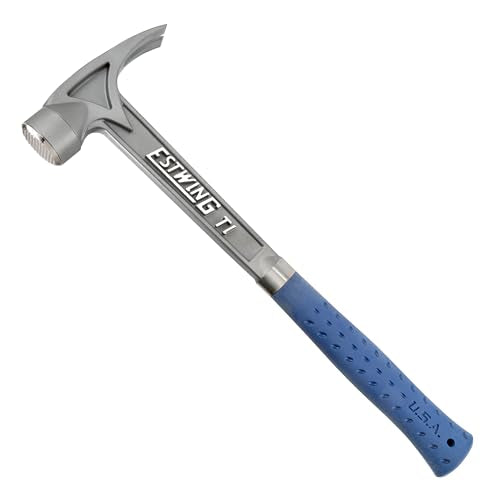 ESTWING Titanium Hammer, 13oz Professional Hammer, Milled Face Blue, TIBLM - color: Blue, size: Milled Face