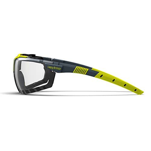 HexArmor VS300 Safety Glasses with Adjustable Side Arms Z87+ for Men and Women - color: Clear With Gasket / Anti Fog Anti Scratch