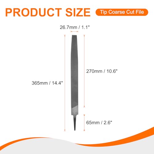 HARFINGTON Tip Coarse Cut File 12" Double Cut Teeth High Carbon Steel Hand Rasp File without Handle for Metal Wood Deburring Removing - size: 12", style: Coarse