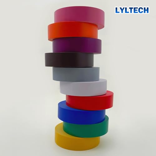 LYLTECH Matte Rainbow Electrical Tape 3/4 Inch x 60 Ft x 10 Colors