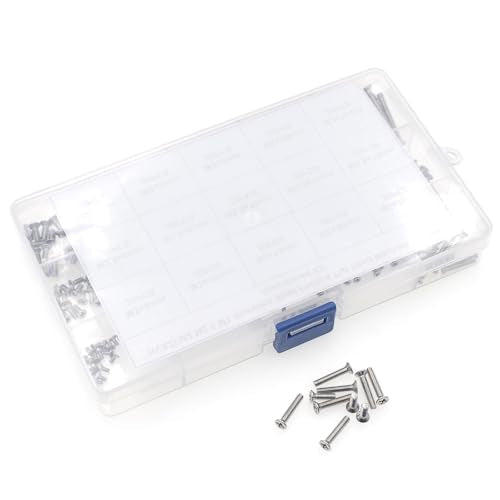 300PCS Metric M2 M2.5 M3 304 SS Phillips Flat Head Machine Screws Kit - size: M2M2.5M3