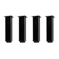 QLLY 8 inch Square Adjustable Metal Furniture Legs, Heavy Duty Black Cabinet Feet with Leveling Pads, Set of 4 for Sofa, Couch, Ottoman, Cabinet and Shelf Replacement - color: Black, size: 8 inch