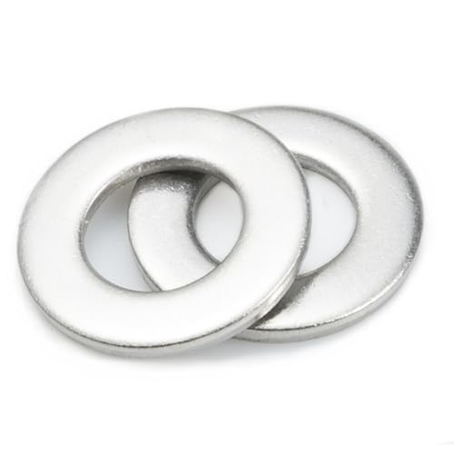 M6 Flat Washers 100 Pack, Stainless Steel Metric Washers for Screws and Bolt… - color: Silver, size: M6
