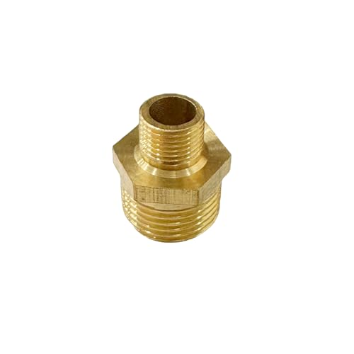 3/8" x 1/8" Male Threaded Hex Nipple Reducer Brass NPT Pipe Fitting Adapter Straight Connectors Pack of 2 - size: 3/8" x 1/8" -2 Pack
