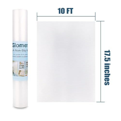 Shelf Liner, Non-Slip Cabinet Liner, Washable Oil-Proof for Kitchen Cabinet, Shelves, Refrigerator, Storage, Desks, 17.5 Inches x 10 FT, Non Adhesive Drawers Liner (17.5 Inches x 10 FT)… Clear - size: 17.5"W x 120"L