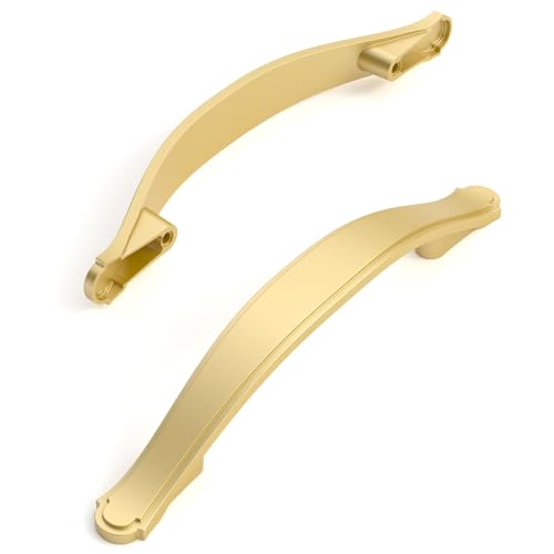 Amerdeco 10 Pack Brushed Gold Cabinet Pulls 3.75 Inch(96mm) Hole Center Drawer Pulls Cabinet Hardware Kitchen Cabinet Handles for Bathroom ZH0068 - color: Brushed Gold, size: 3.75"/96MM Hole Center