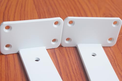 2 Pack - 10 inch White Hidden L Shelf Bracket (1/5 Inch Thicked) Iron Floating Shelf Brackets Rustic Industrial Metal Brackets for Shelf Support - size: 10 Inch, style: White 2 Pack