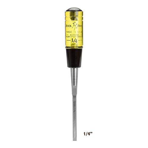 Buck Brothers 120101BC 1/4" Wood Chisel Made in USA, For Paring and Finishing Cuts in Carpentry and Woodworking, Tempered Tool Steel Blade, Mallet-Safe Handle - size: 1/4"