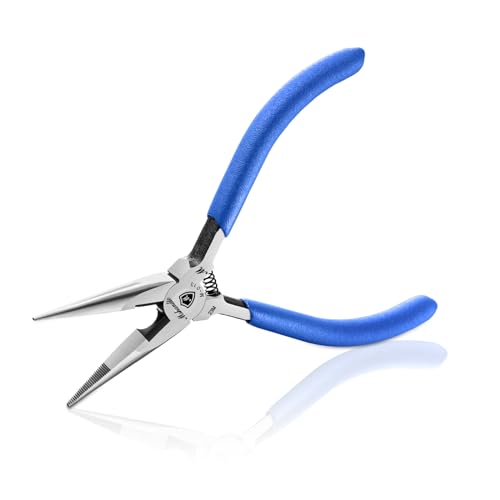 Needle Nose Pliers, mshandto Long Nose Pliers for Wire Bending, High Carbon Steel Needle Nose Plier, Serrated Jaw Pliers for Jewelry Making Electronics Repair Object Grasping Craft Making - size: 5"-1Pack