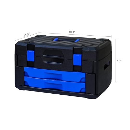 266PCS Tool Set, Socket Ratchet Wrench Tool Kit with Portable Drawer Tool Box, Complete Tool Box Set Hand Tool Set with Storage Case, Mechanic Tool Set for Home Auto Repair Garage DIY - color: 266pcs - Black&blue