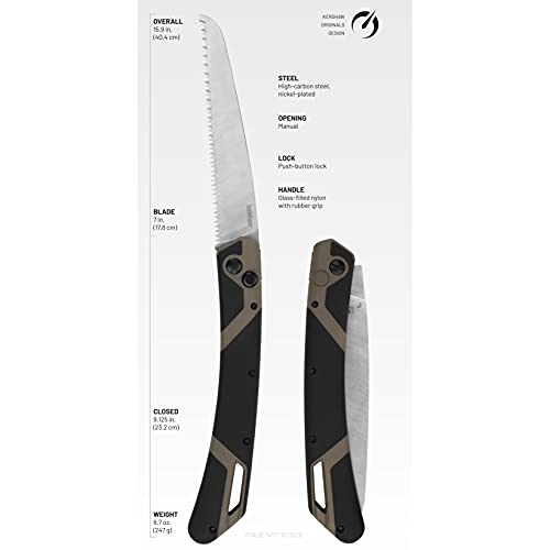 Kershaw Taskmaster Saw 2, Tan and Black, 7 Inch Serrated Saw Blade