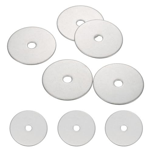 MECCANIXITY 5 Pcs M6 Stainless Steel Flat Washers Round Assortment Parts Spacers Assorted for Screws, Bolts, Plumbing, Automotive, Electrical 6.5mm ID 40mm OD 1.2mm Thick - size: M6, 6.5mm ID 40mm OD 1.2mm Thick