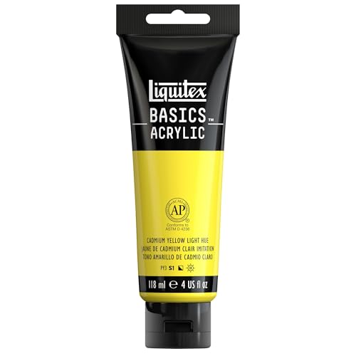 Liquitex BASICS Acrylic Paint, 118ml (4-oz) Tube, Cadmium Yellow Light Hue - color: Cadmium Yellow Light Hue, size: 4 Fl Oz (Pack of 1)