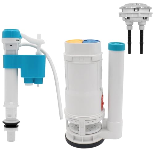 T Tulead Toilet Flush Valve 2.5", Fill Valve 1/2", Push Button 2.24" Dia - size: Small